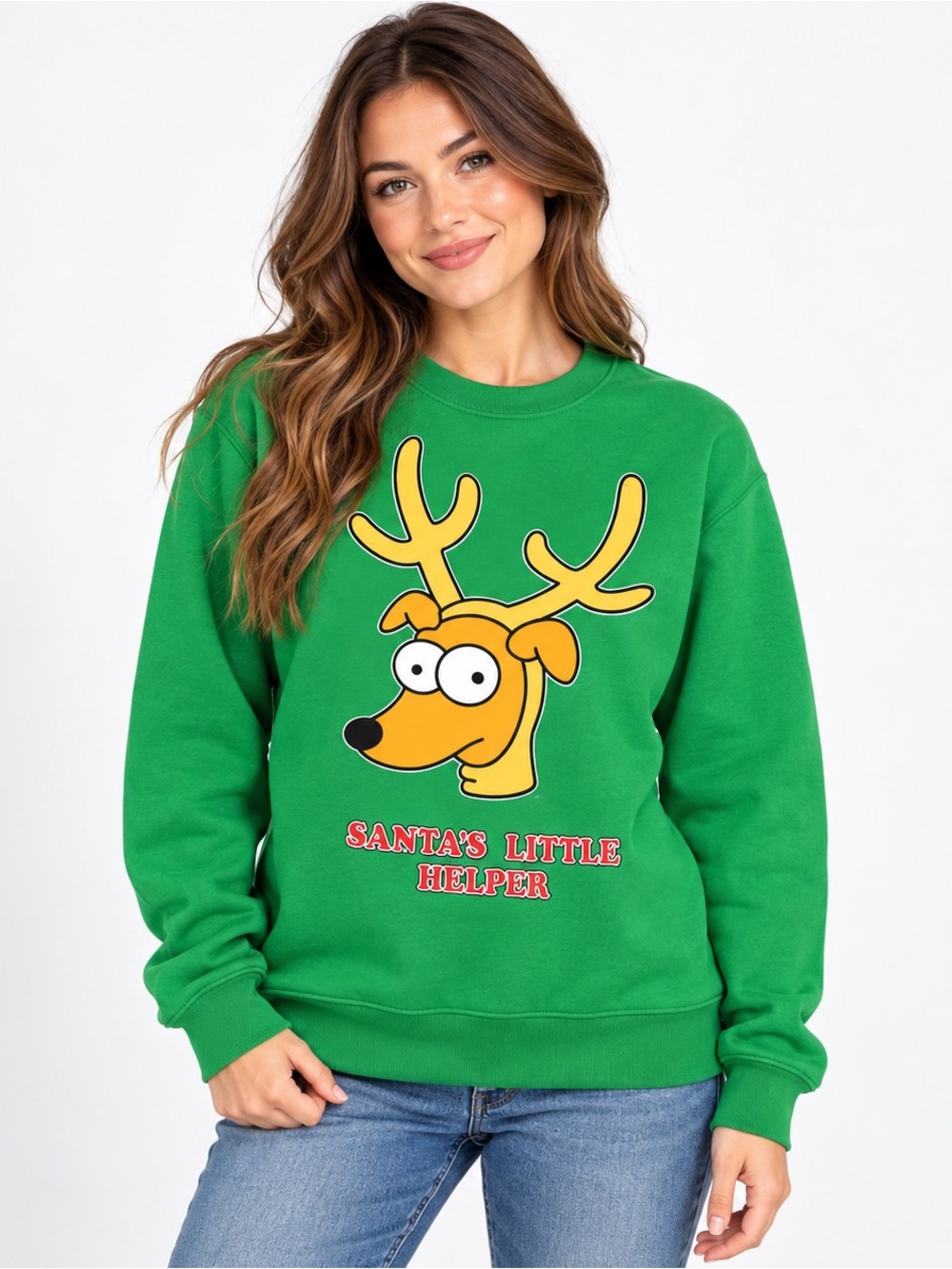 Simpsons Christmas Sweatshirt Santa's Little Helper Dog Size Small *No lights